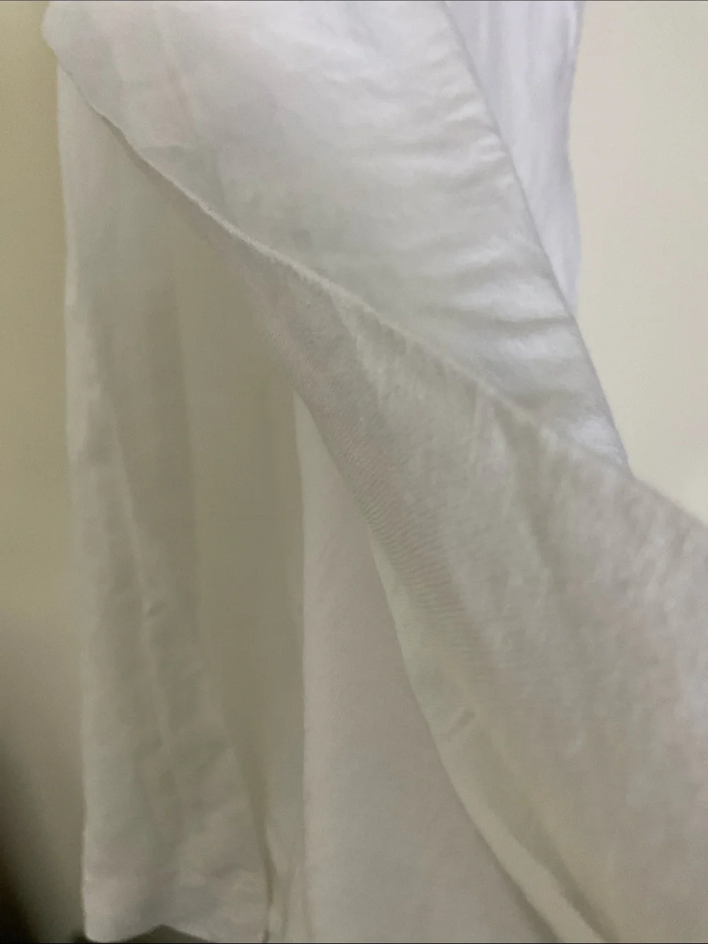 Boston Proper White Wide-Leg Cotton-Linen Chinos Side Slit